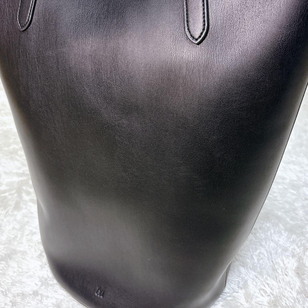 &MyuQ ERA トートバッグ ショルダーバッグ レザー ブラック A4対応