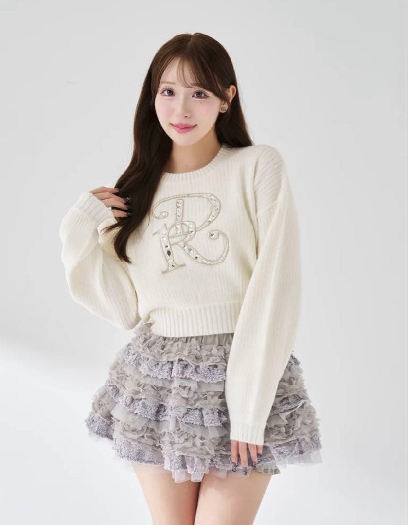 darich dr ビジューボリュームリブニットトップス