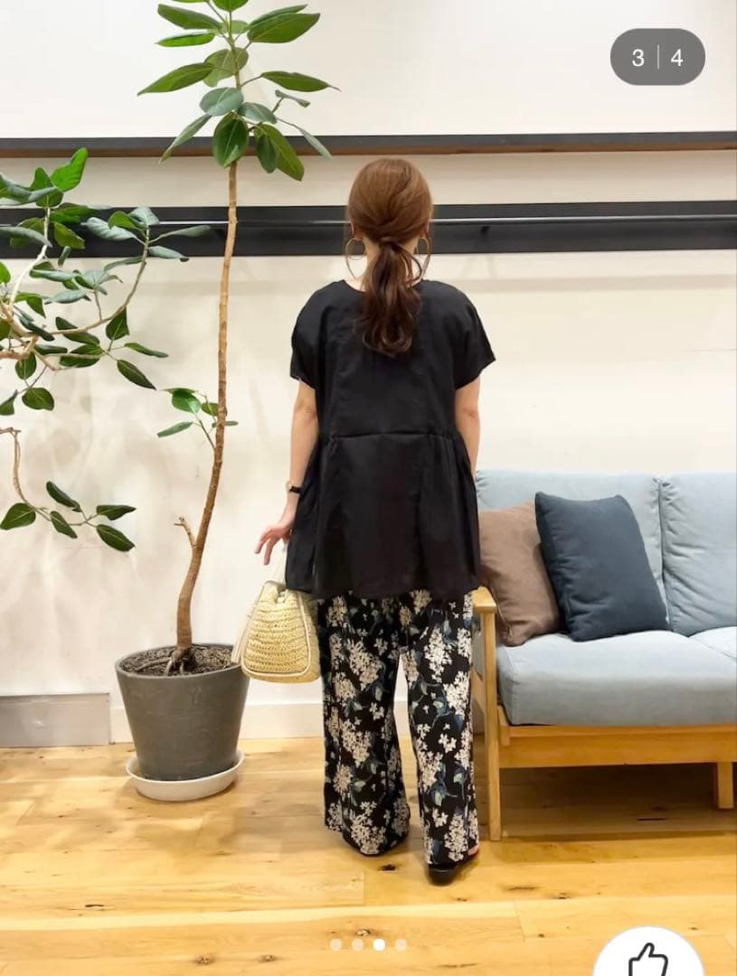 新品タグ付き　かぐれ　アーバンリサーチ　レーヨンコットン2WAYブラウス 黒