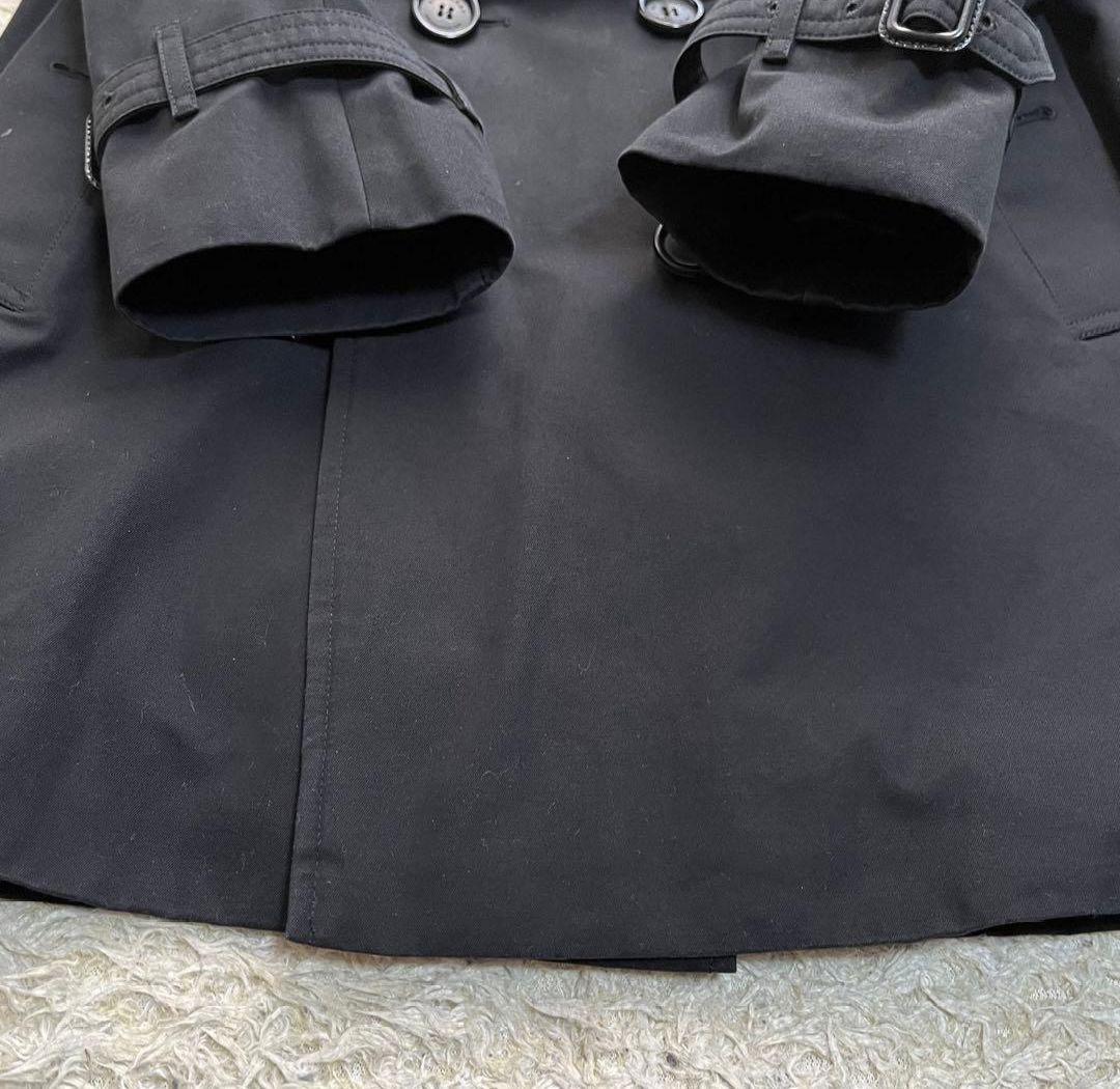 美品✨バーバリー ケンジントン　トレンチコート　ノバチェック　48　M〜L位　黒