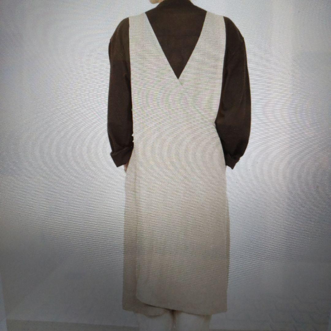 （美品）フォグリネンワーク　オーバーエプロン　ネイビー