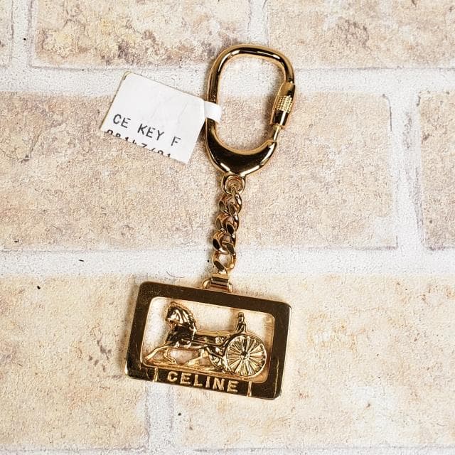 デッドストック CELINE セリーヌ ☆ヴィンテージ 馬車 キーホルダー 伊製