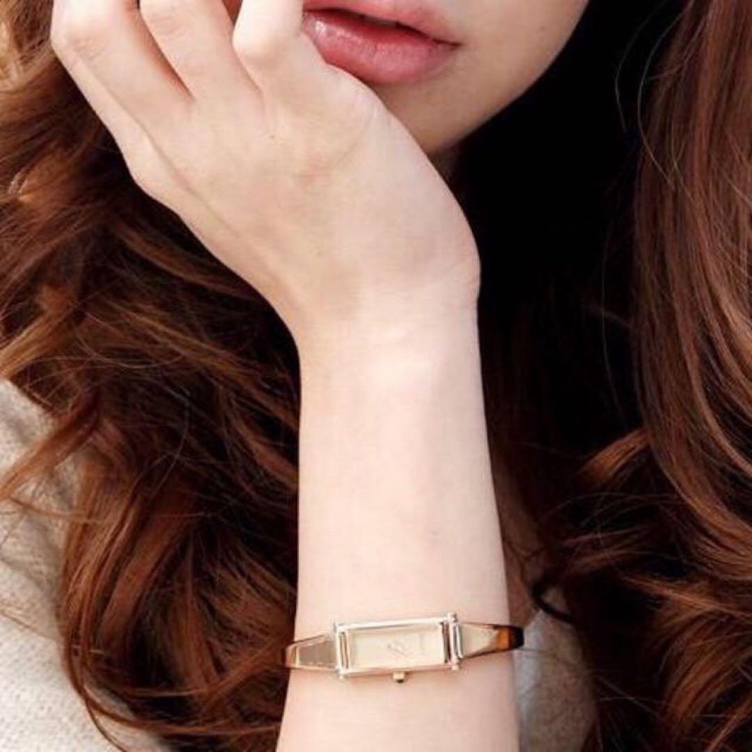 【電池交換済】グッチ レディース 腕時計 1500 白文字盤 シェル ゴールド