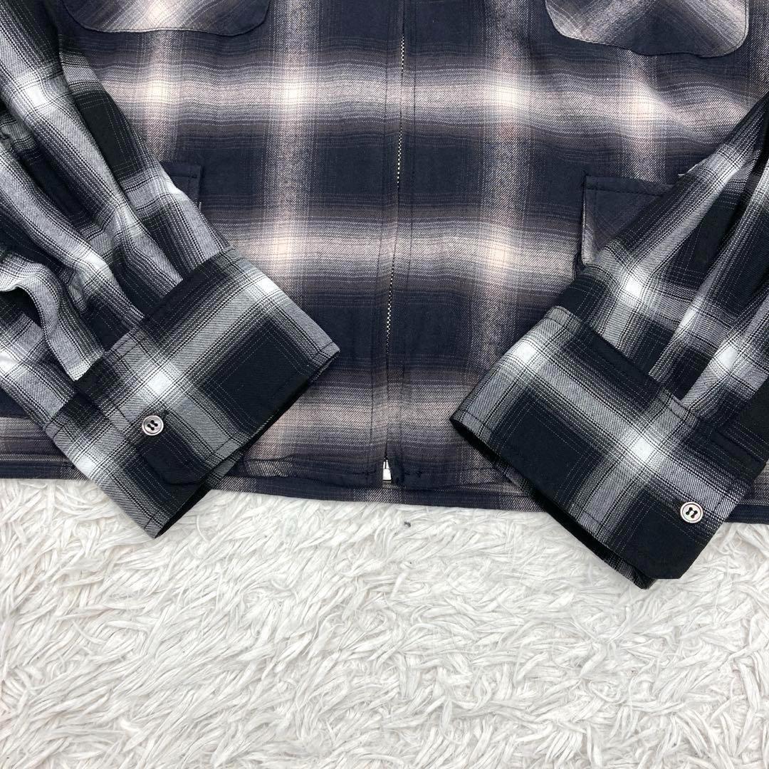 A GOOD BAD INFLUENCE ジップアップオンブレチェックシャツ M