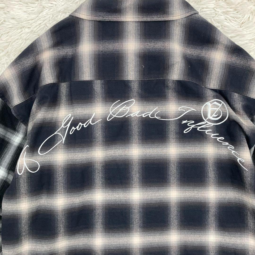 A GOOD BAD INFLUENCE ジップアップオンブレチェックシャツ M