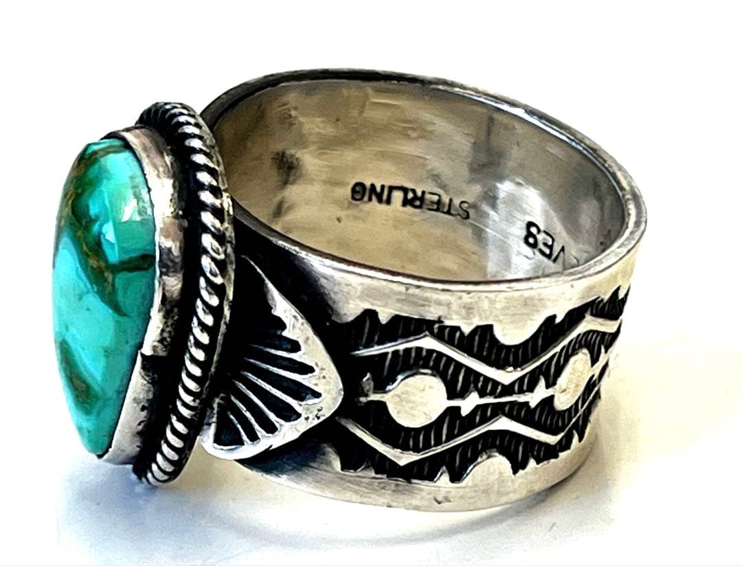 Wayne Reeves ナバホ族 ターコイズ リング Sterling