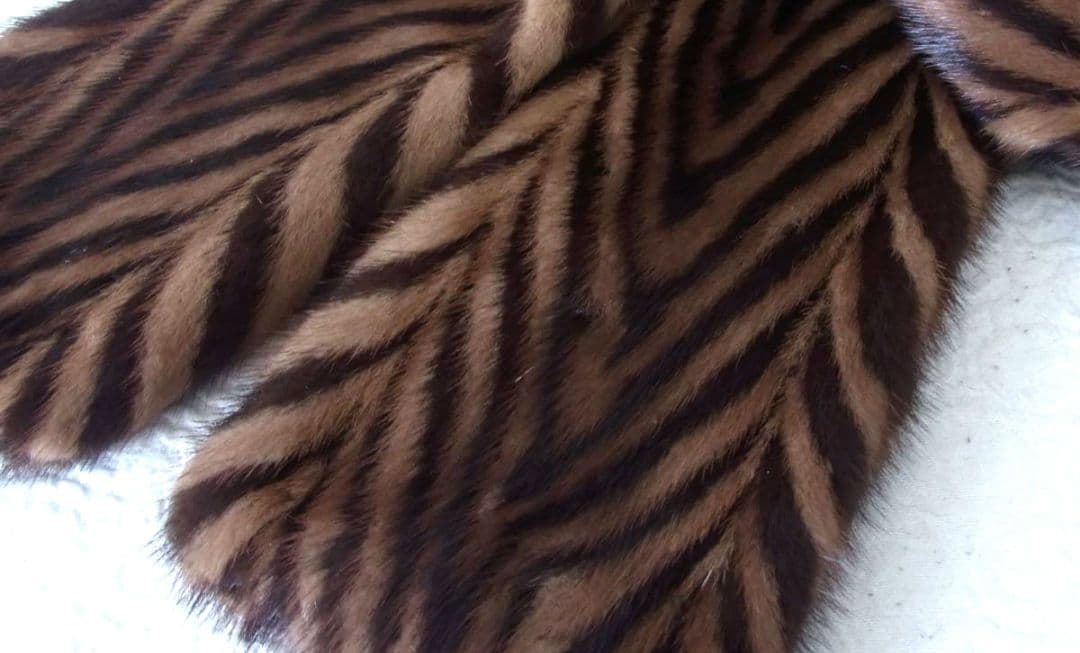 最高級品 バイカラー 艶ミンク マフラー 長さ135㎝