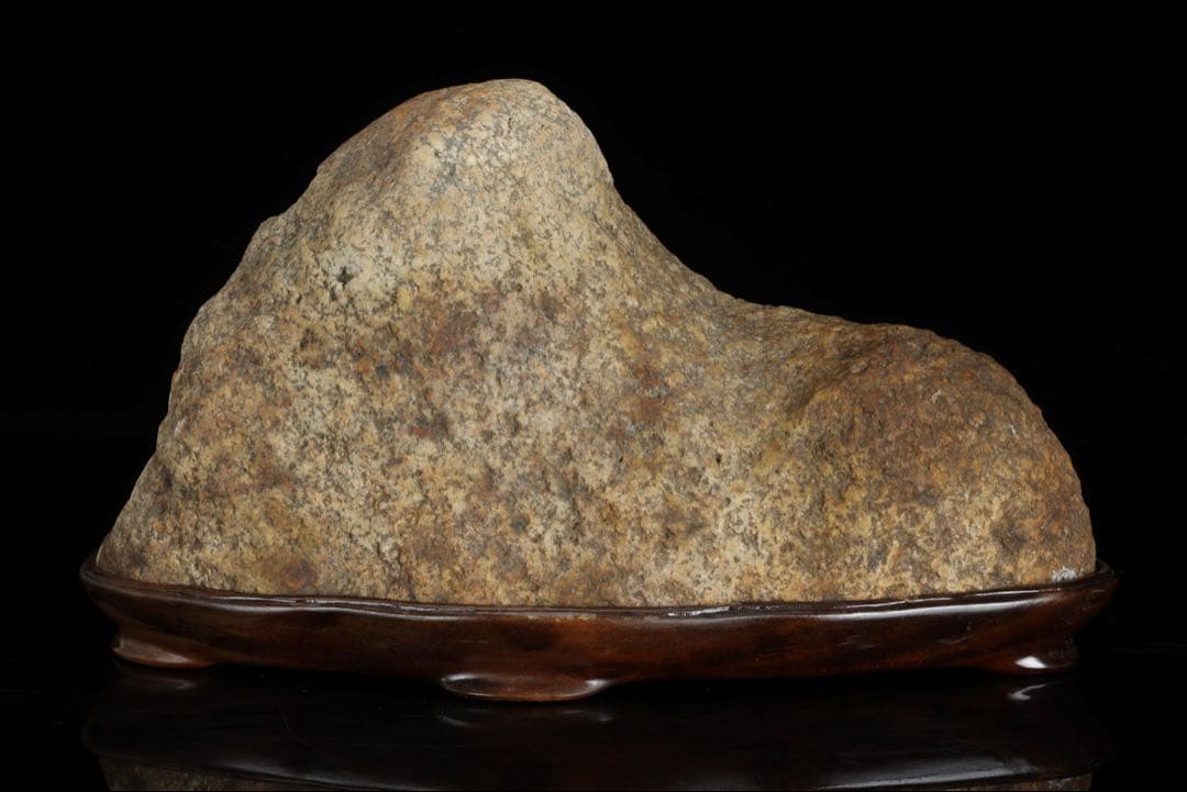 山景石 遠山景 観賞石 台座付 3.1kg 水石 自然石 景石 盆景 盆石 飾石