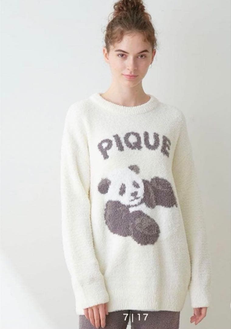 新品✨ジェラートピケ パンダジャガードプルオーバー&さがらロングパンツ セット