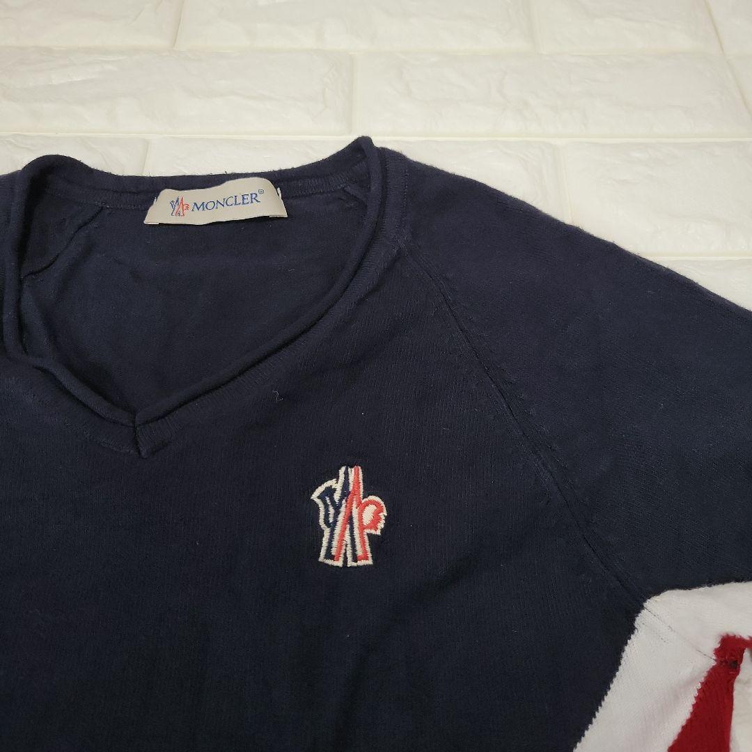 MONCLER ネイビー Vネック セーター