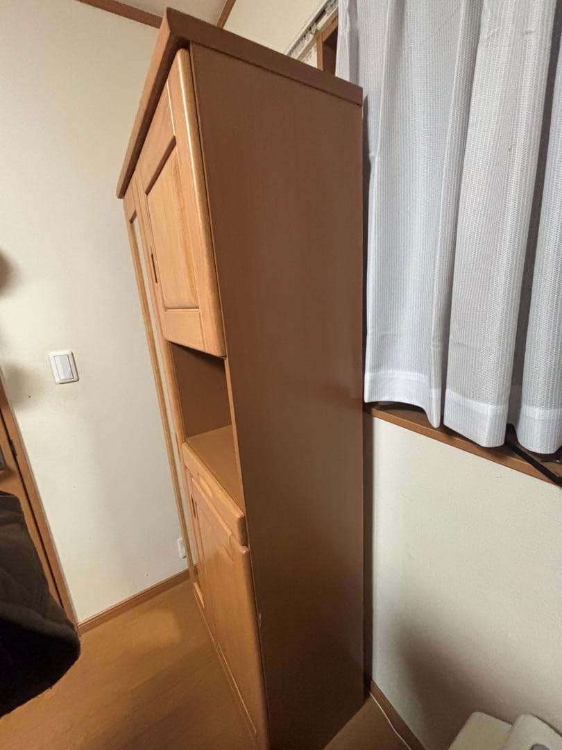 下駄箱　木製靴箱 鏡付き 棚付き 引き出しあり