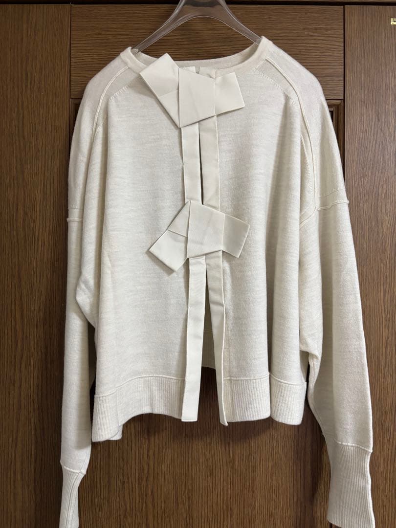 Curensology ファインウールバックリボンプルオーバー エクリュ