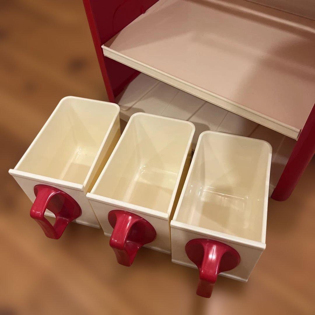 昭和レトロ　キッチンラック　クッキングケース　調味料入れケース　赤　未使用