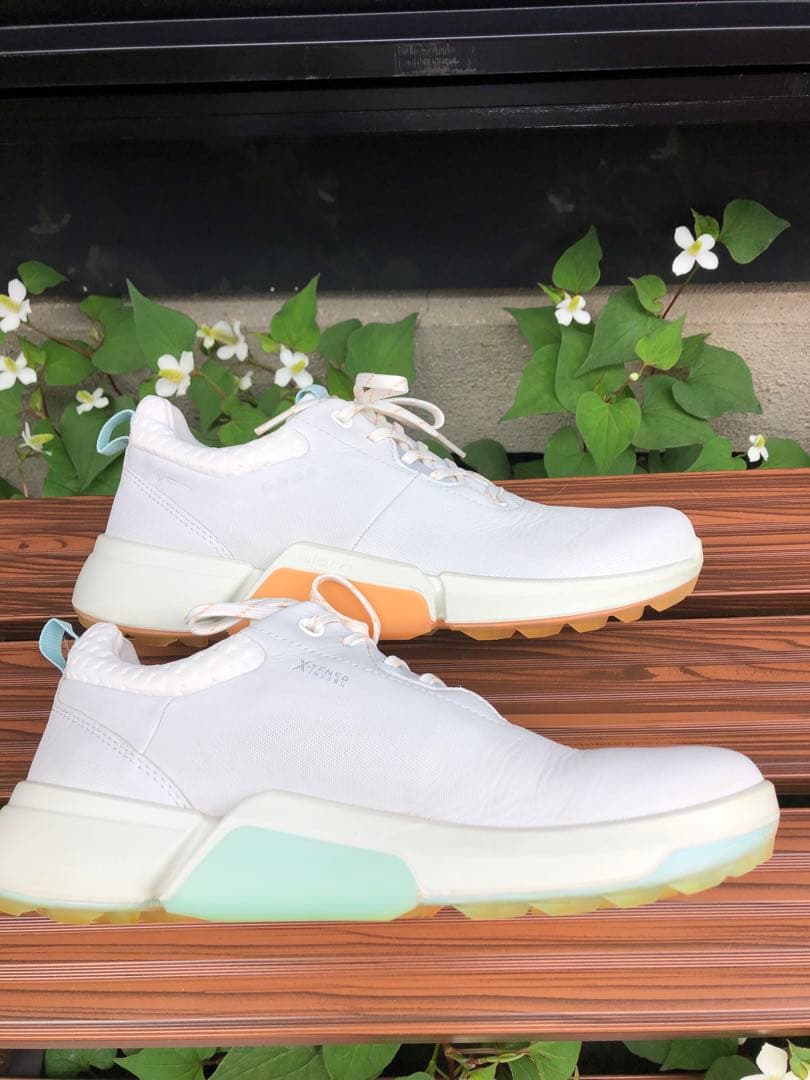 334番 超美品ECCO biom ゴルフシューズ38 24.0cmスパイクレス