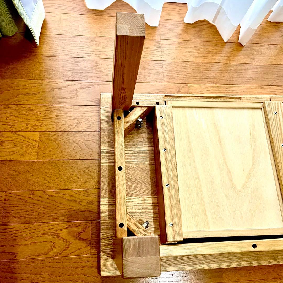 【取り置き中（mie様）】無印良品　オーク ローテーブル 引き出し付き