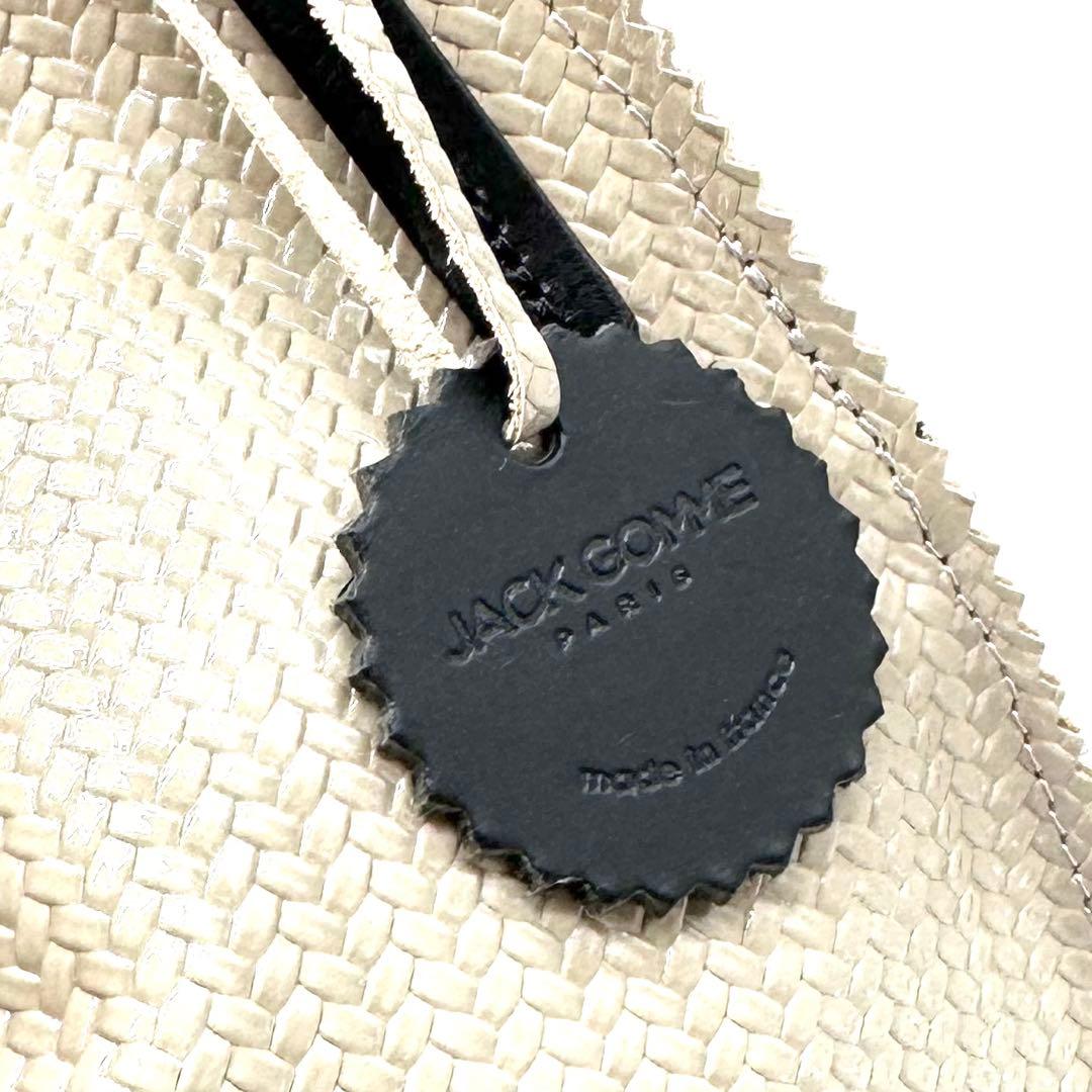 極美品✨JACK GOMME ジャックゴム 編み込みトートバッグ ロゴチャーム