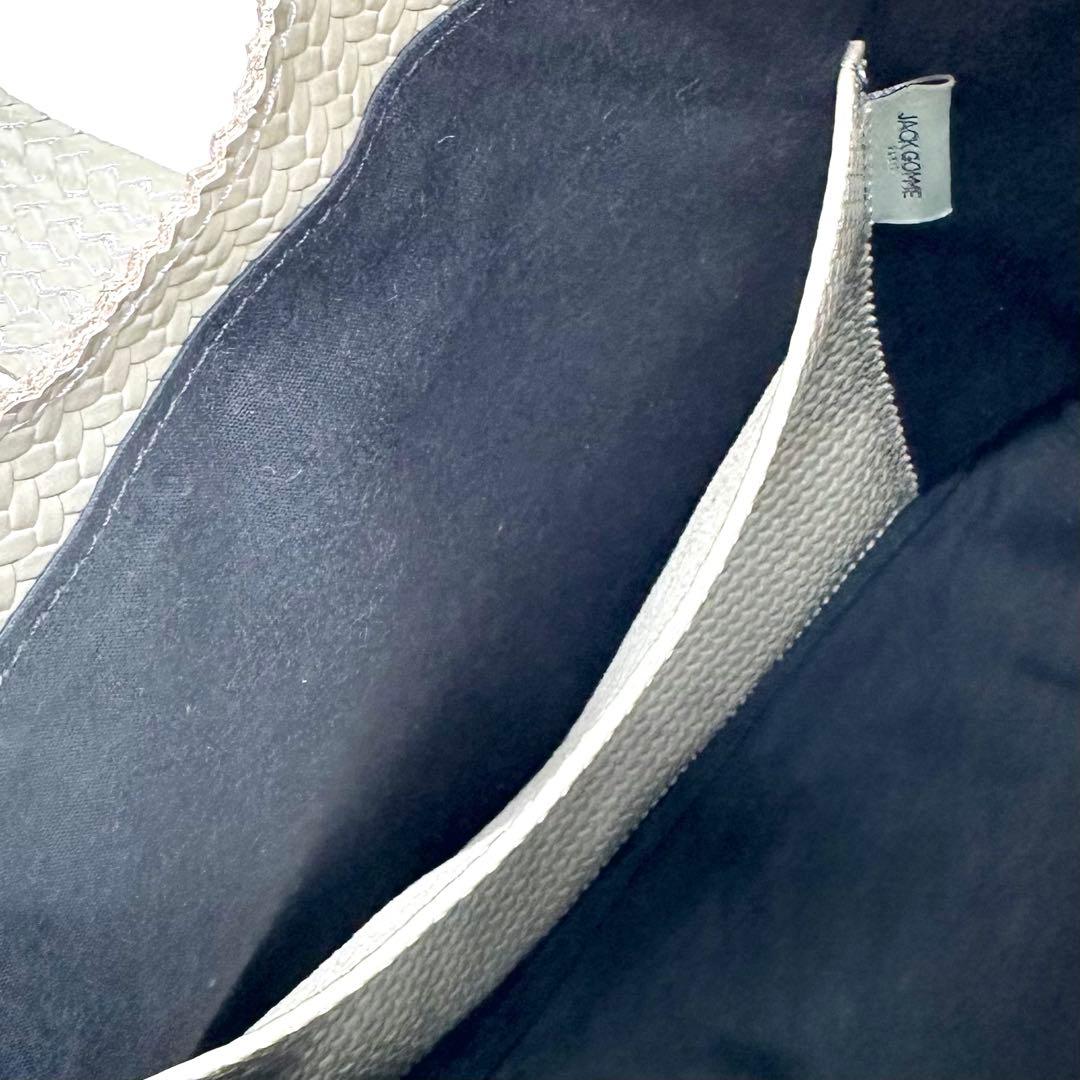 極美品✨JACK GOMME ジャックゴム 編み込みトートバッグ ロゴチャーム