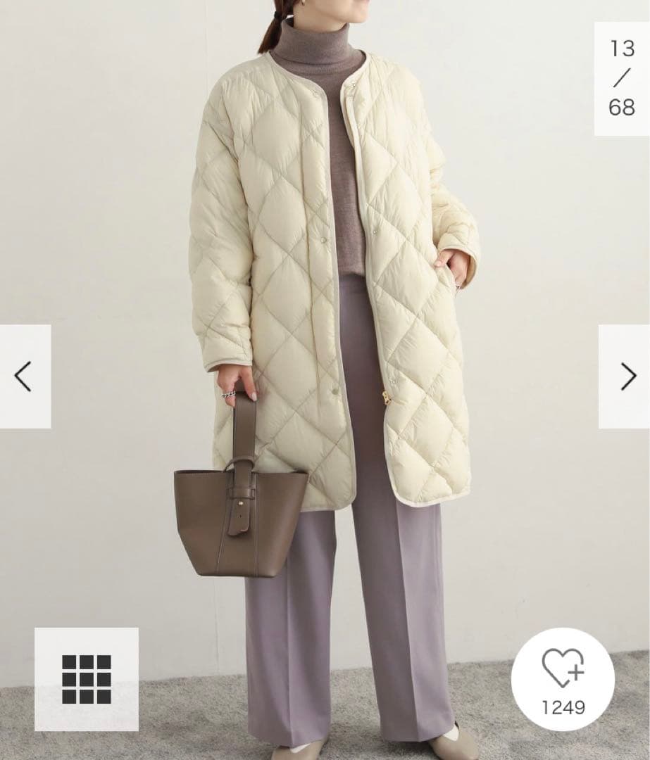 新品タグ付◉ DOORS ライトダウンキルトコート　ライトベージュ