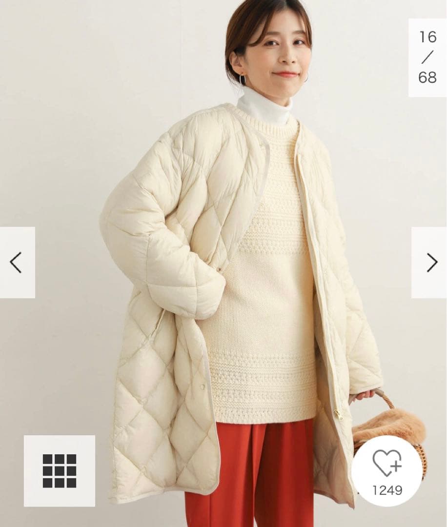 新品タグ付◉ DOORS ライトダウンキルトコート　ライトベージュ