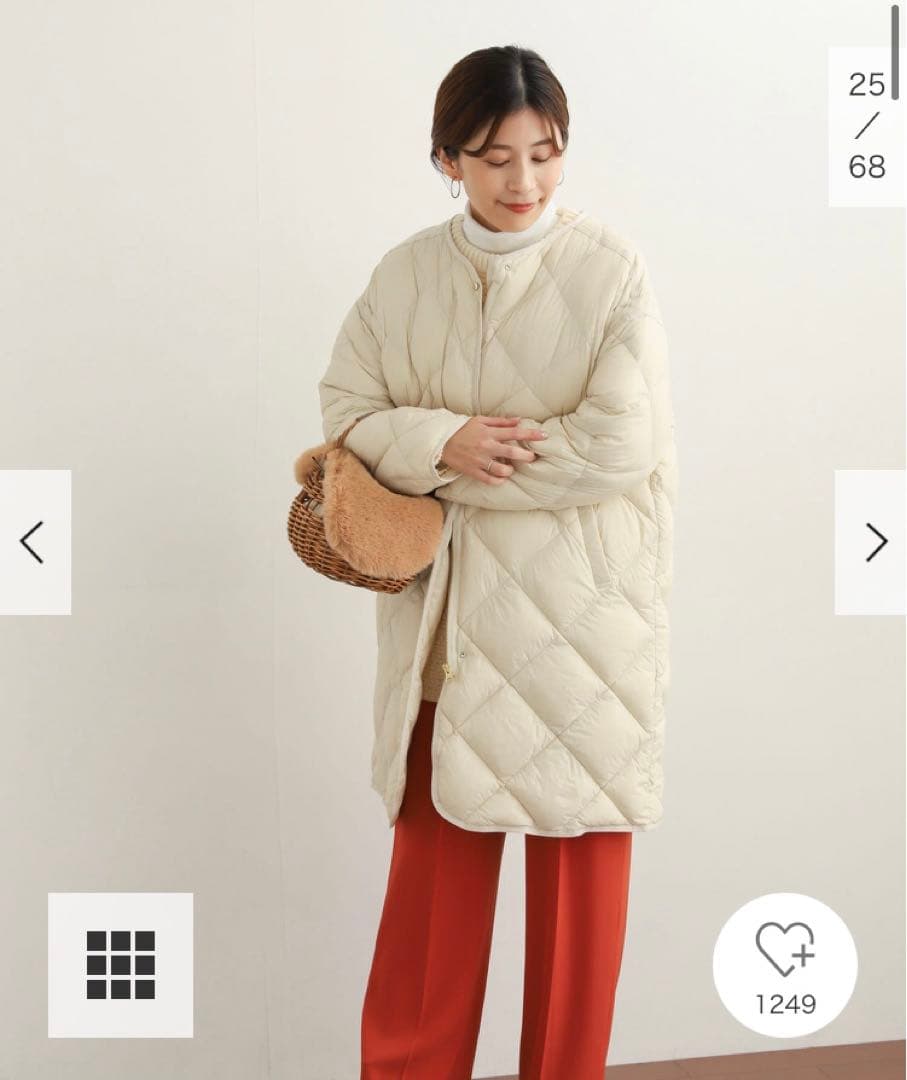 新品タグ付◉ DOORS ライトダウンキルトコート　ライトベージュ