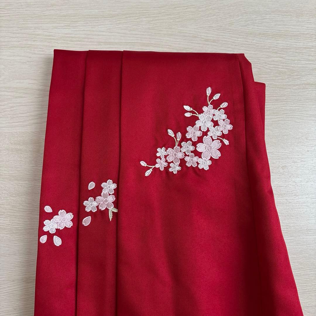 キャサリンコテージ 簡単袴セット 卒業式 160 赤 花柄