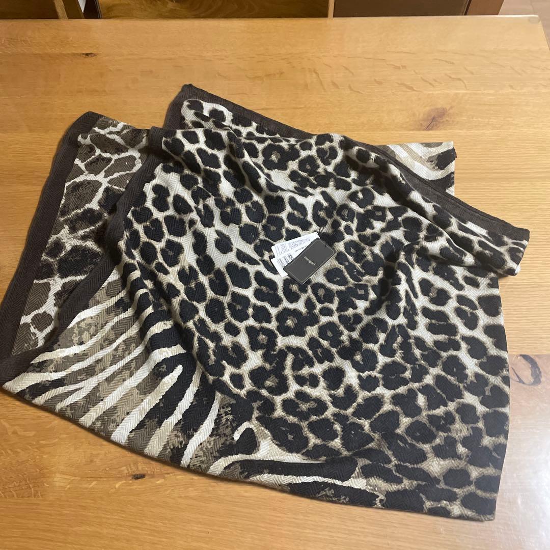 マニプリ　ウールシルクスカーフ　レオパード　ブラウン トゥモローランド