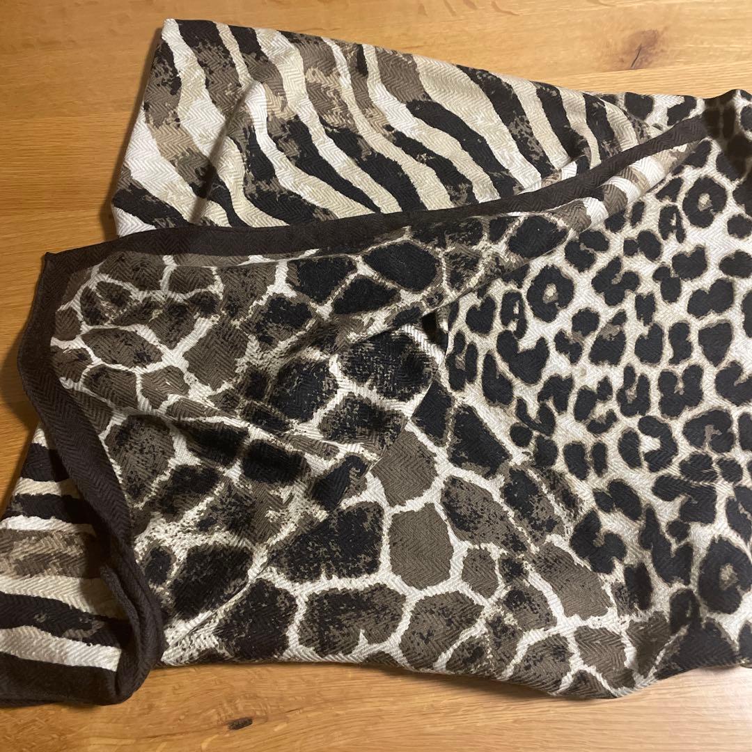 マニプリ　ウールシルクスカーフ　レオパード　ブラウン トゥモローランド