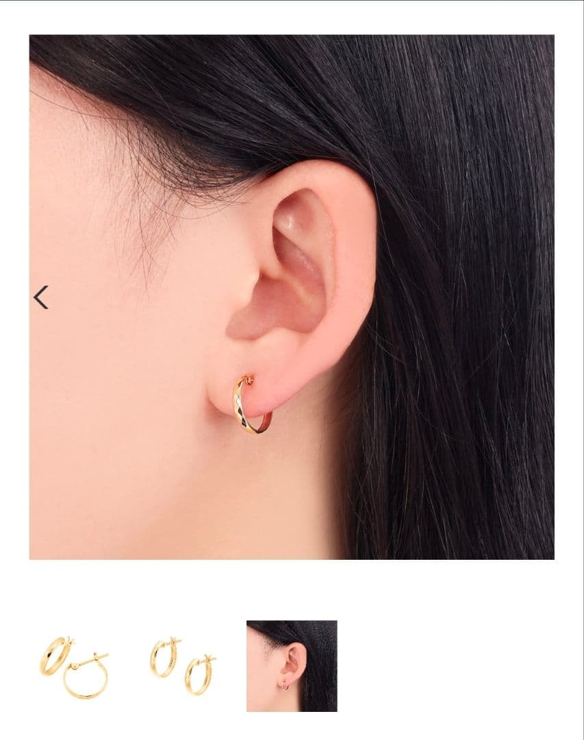 S*e様 K18 イエローゴールド フープピアス ジュエリーツツミ