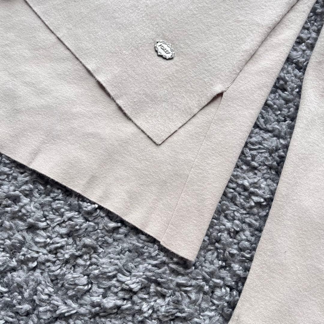 FOXEY NY 38 アイボリーベージュ スリムニット