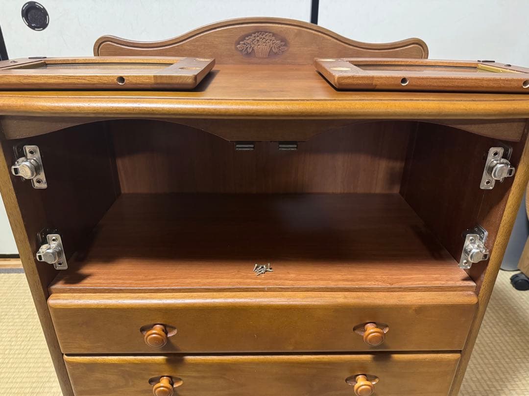 karimoku オールドカリモク キャビネット 木製ガラス扉キャビネット