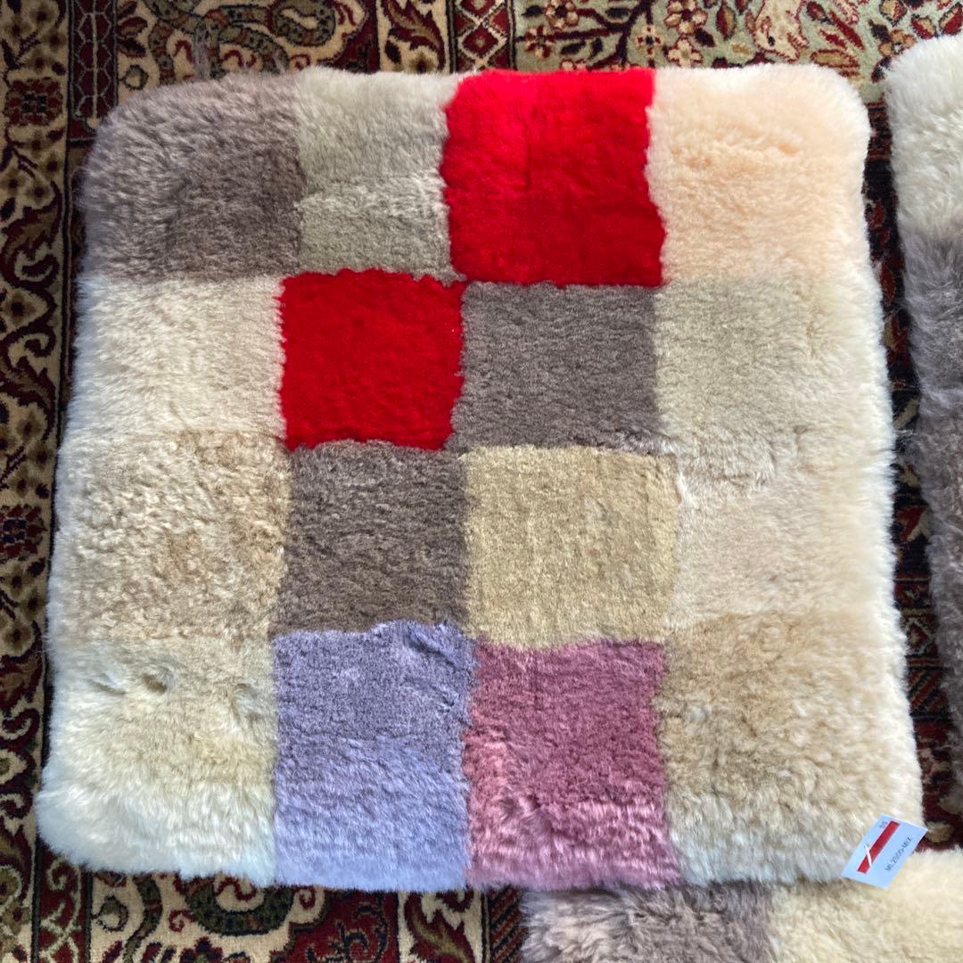 【新品】日本ムートン（旧名ニチロ）ムートンクッション３枚