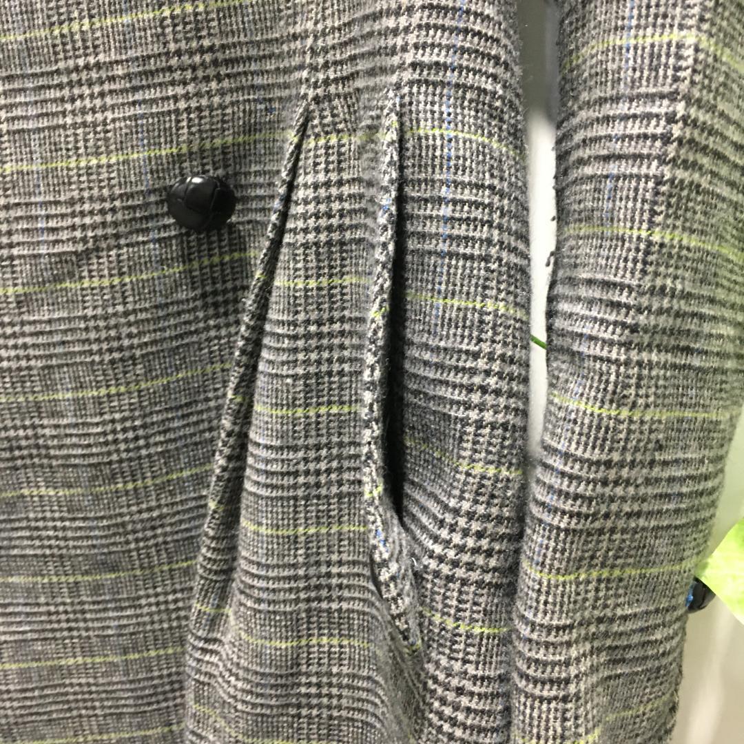 ポールスミス ロングコート　黒 グレンチェック柄 42 グレー系 ダブルボタン