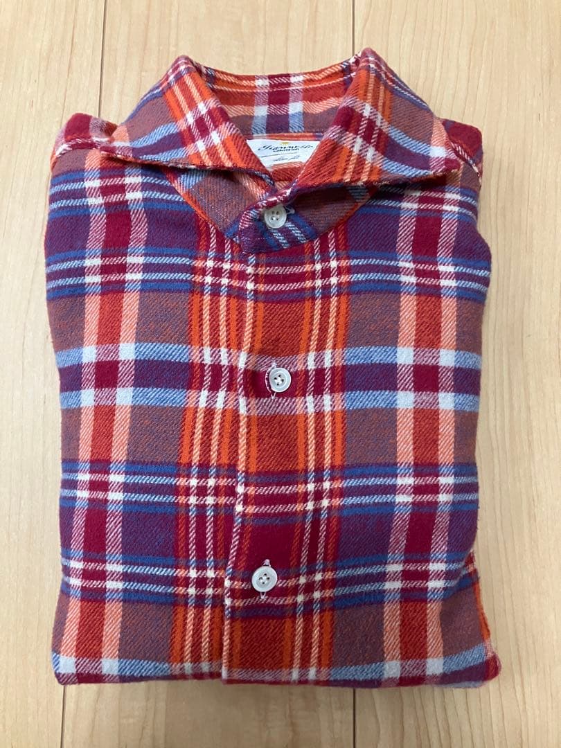 giannetto ジャンネット フランネル レッド シャツ 39/Mサイズ