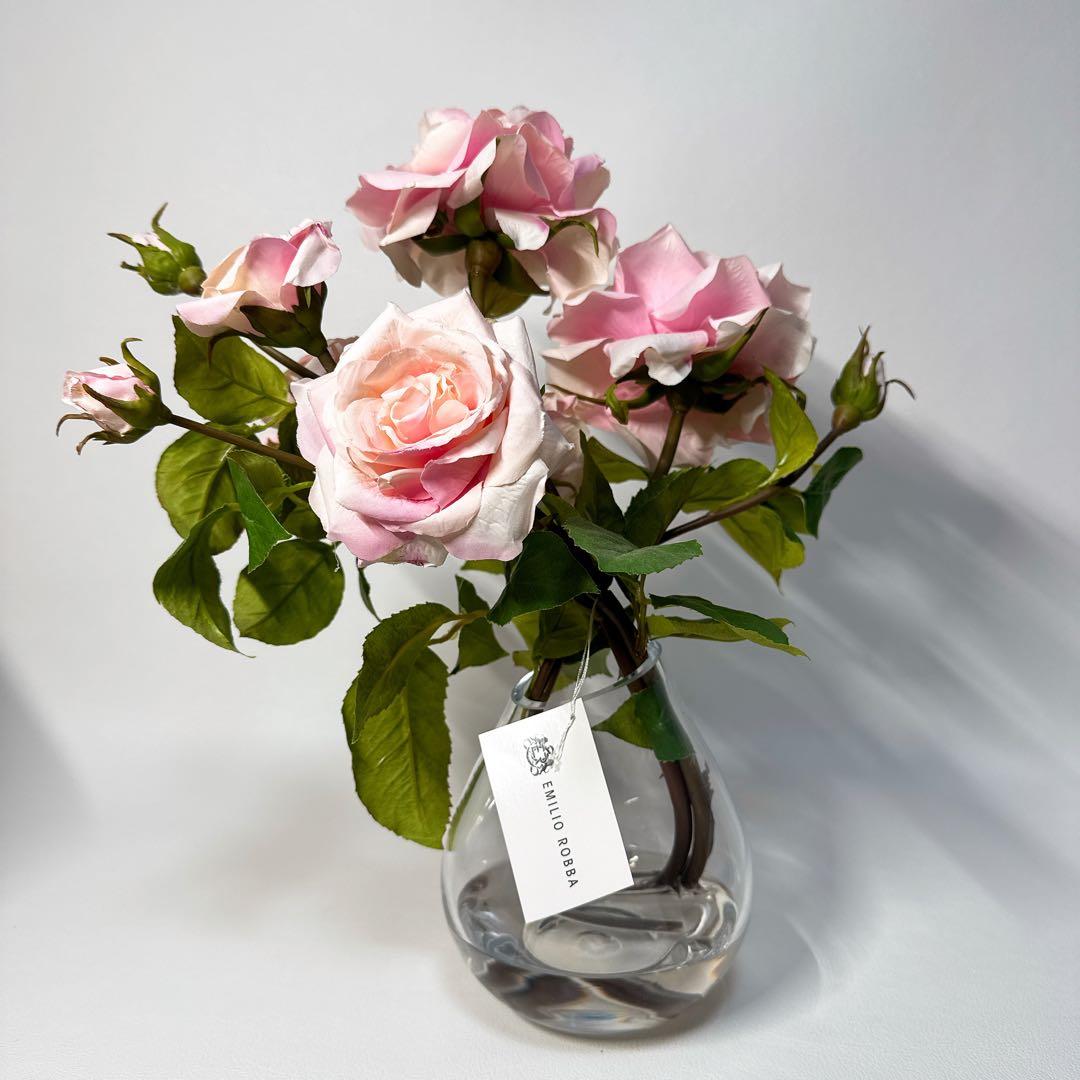 【美品 タグ付き】エミリオロバ アートフラワー プリマローズ 薔薇 36cm