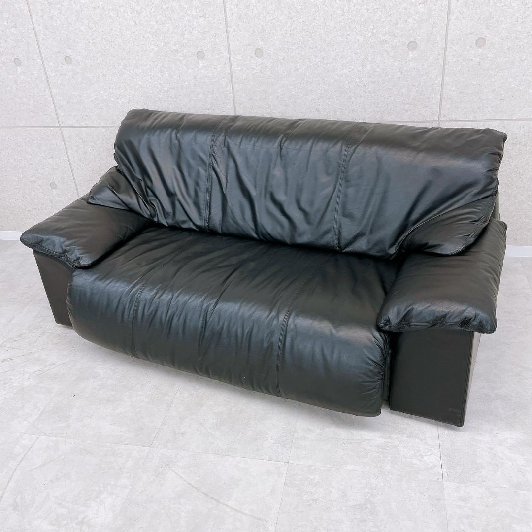 マルニ木工 maruni 本革 2人掛けソファ ブラック