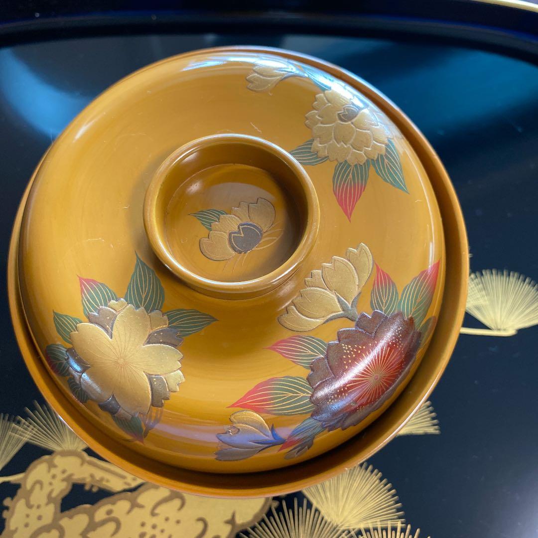 山中塗のお吸物椀六客