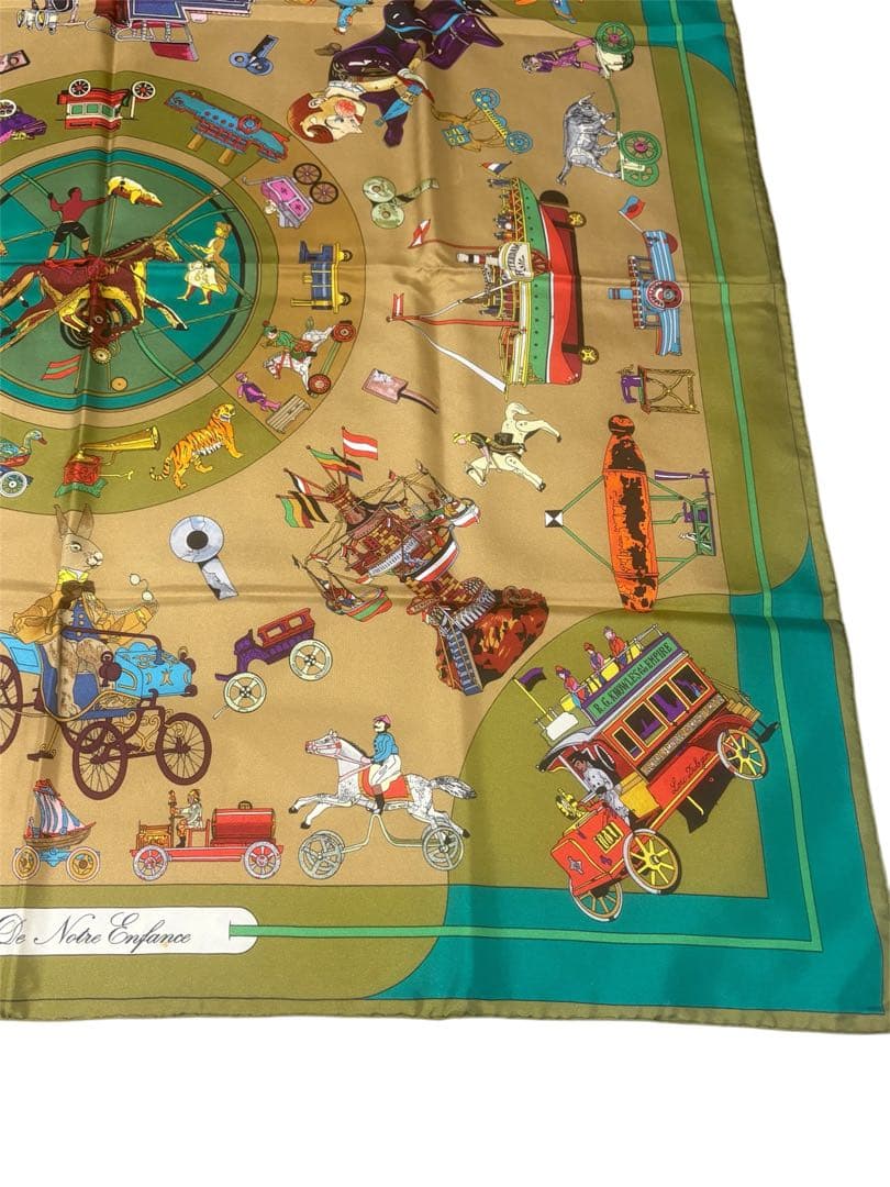 【希少品】エルメス カレ90 子供時代の鍵 シルク100 スカーフ