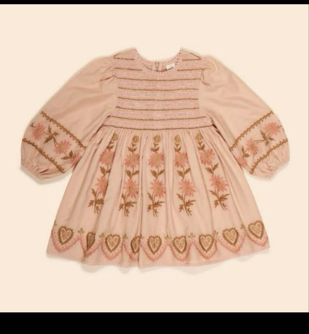 ワンピース Apolina PENNY SMOCK DRESS PINKBEIGE 5-7y