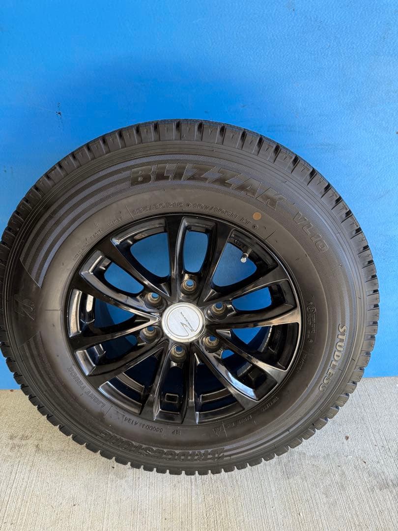ハイエーススタッドレスブリヂストン ブリザック VL1 195/80R15アルミ