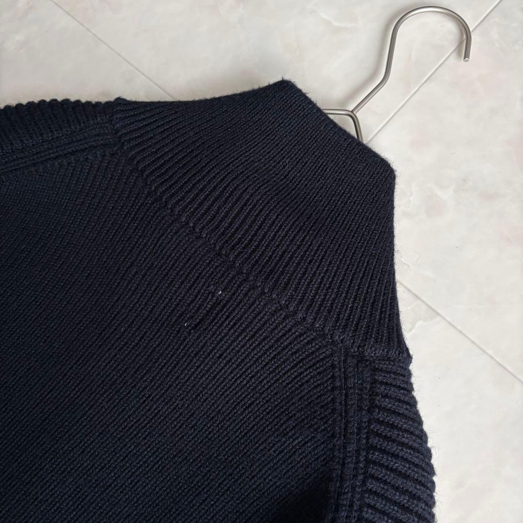 美品✨ ZARA ORIGINS ドライバーズニット 紺 L リブ ダブルジップ