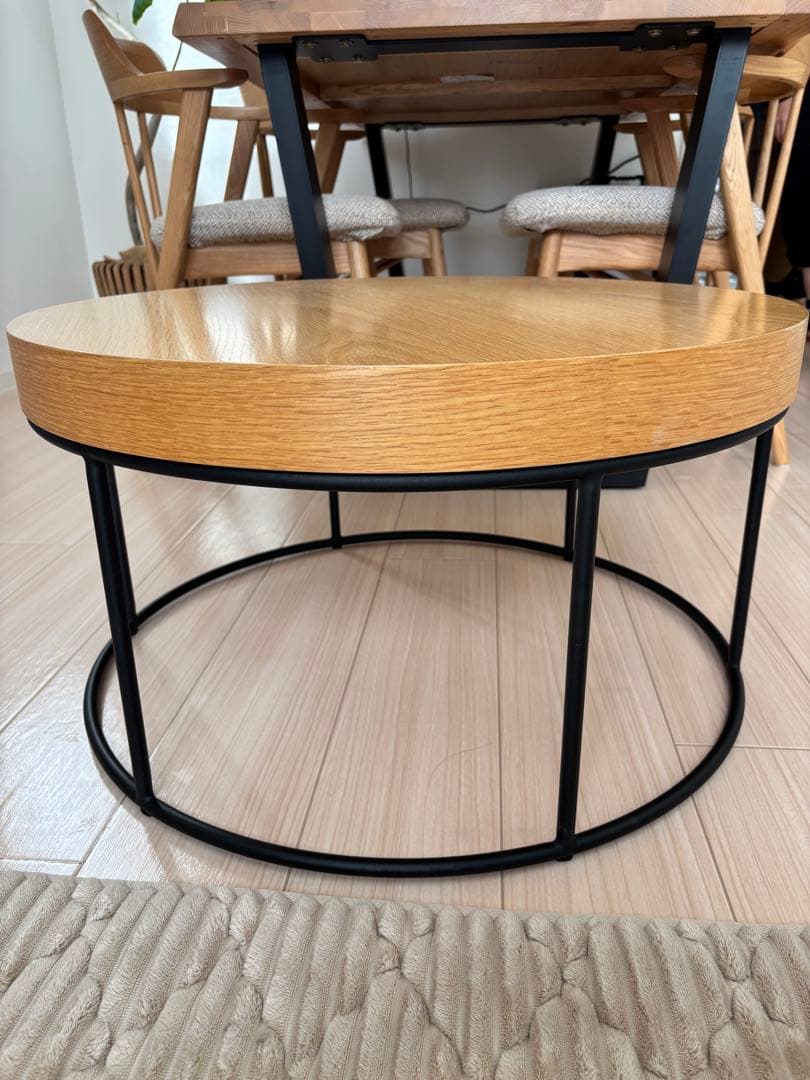 【値下げ】無印良品 ナチュラルウッド 円形センターテーブル