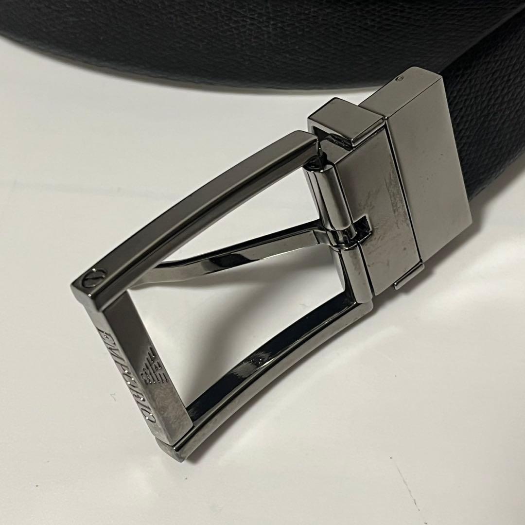 ✨未使用級✨　EMPORIO ARMANI リバーシブル　メンズ　ベルト　黒