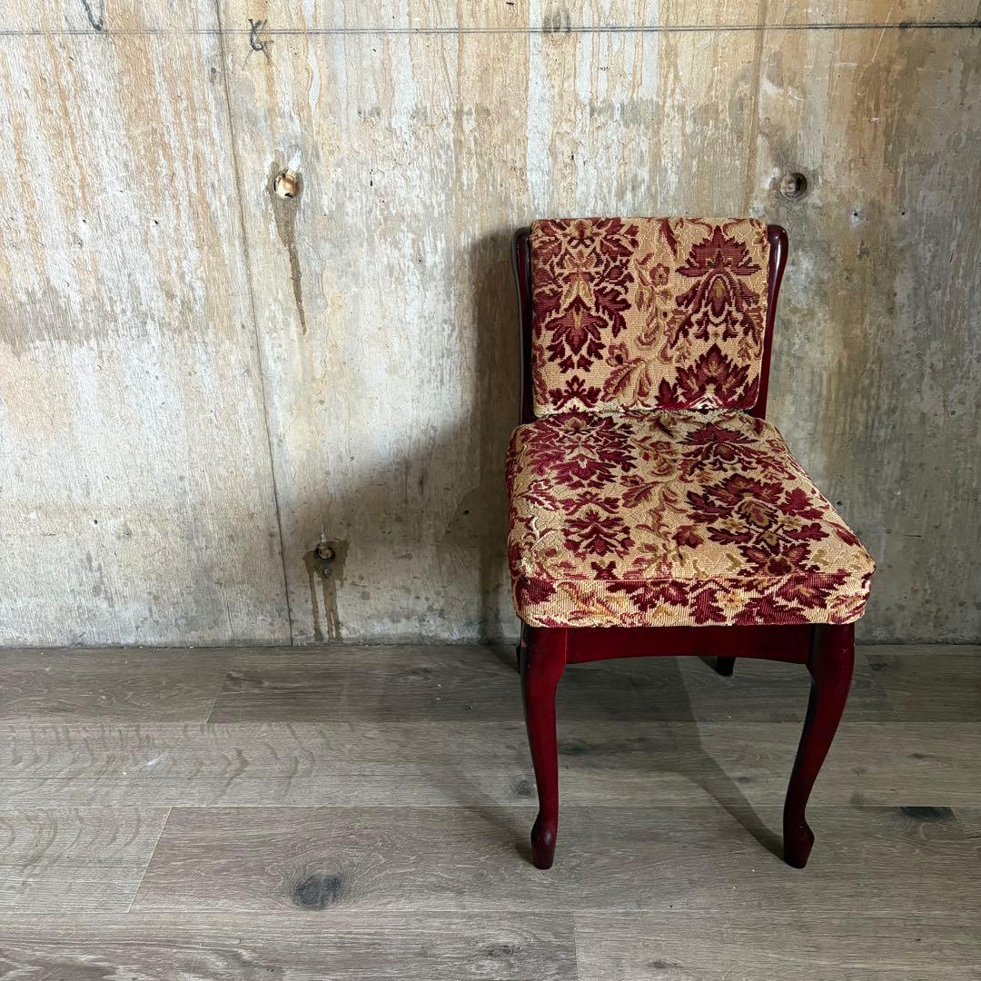 ヴィンテージ ドレッサーチェア　猫脚　クラシック　ジャガード織