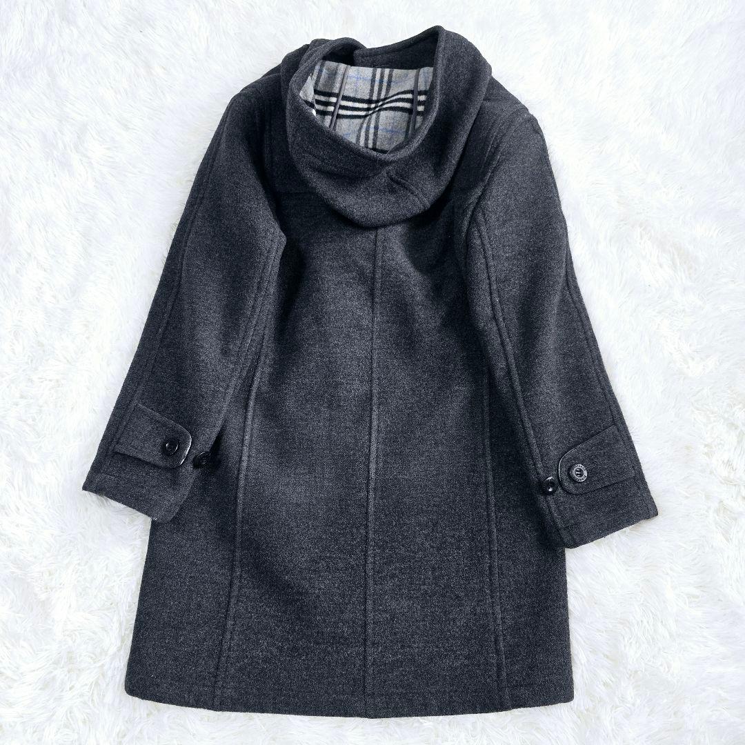 バーバリー ロンドン ノバチェック ダッフルコート グレー