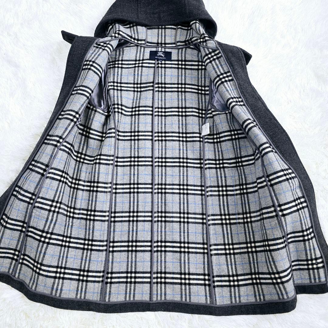 バーバリー ロンドン ノバチェック ダッフルコート グレー