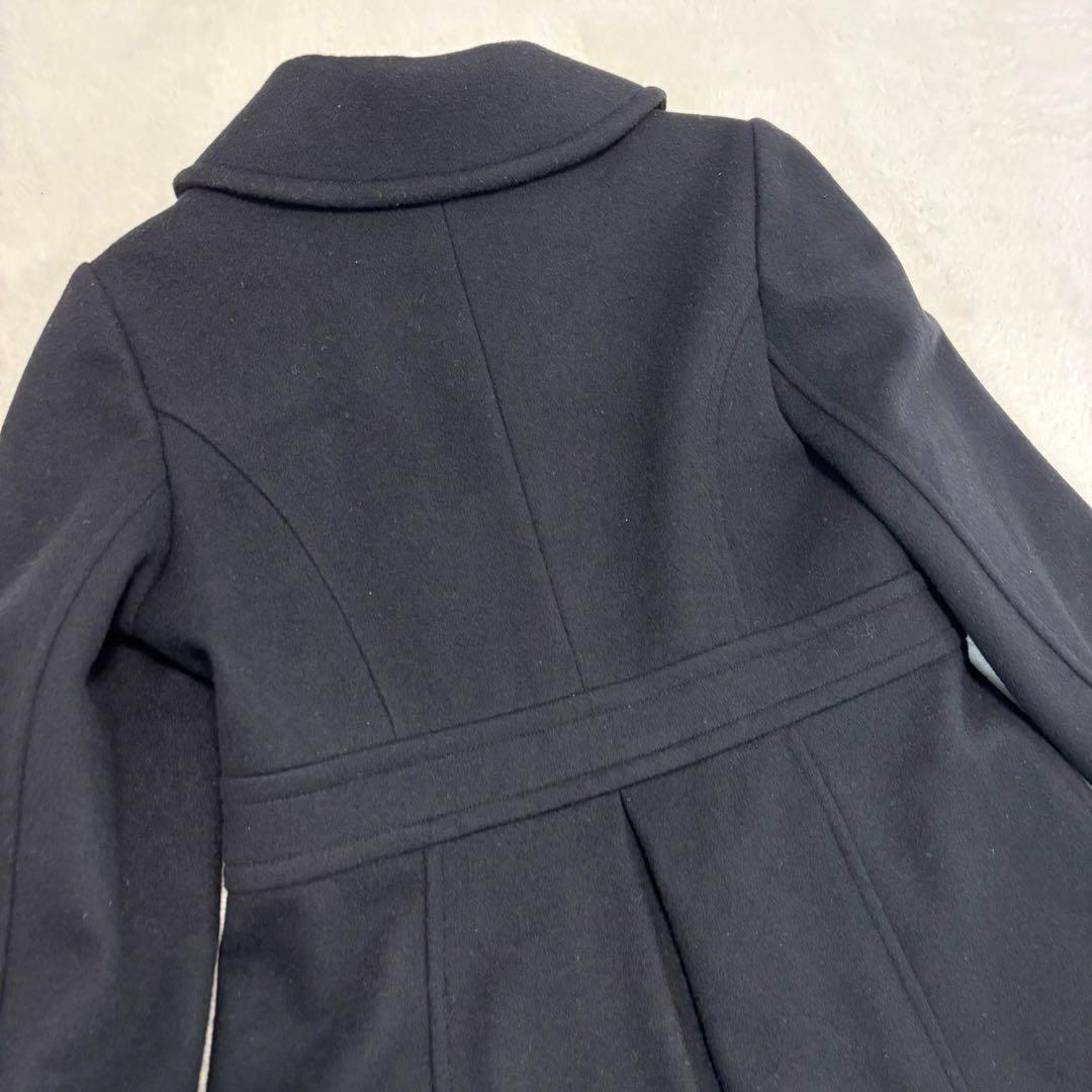 ブルーレーベルクレストブリッジ ダブルブレスト チェック ロングコート ブラック