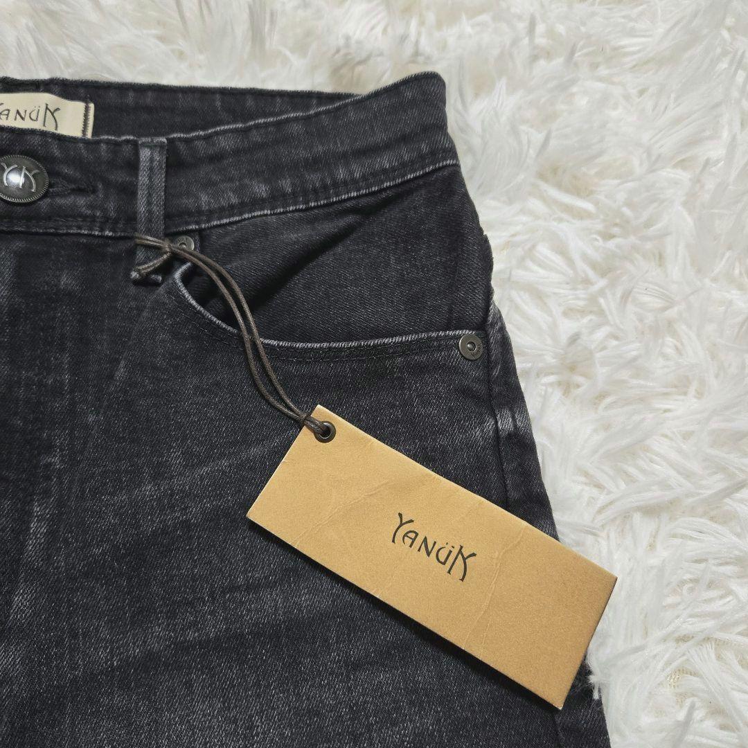 【未使用タグ付】YANUK ★ ヤヌーク フレア デニムパンツ ストレッチ 黒