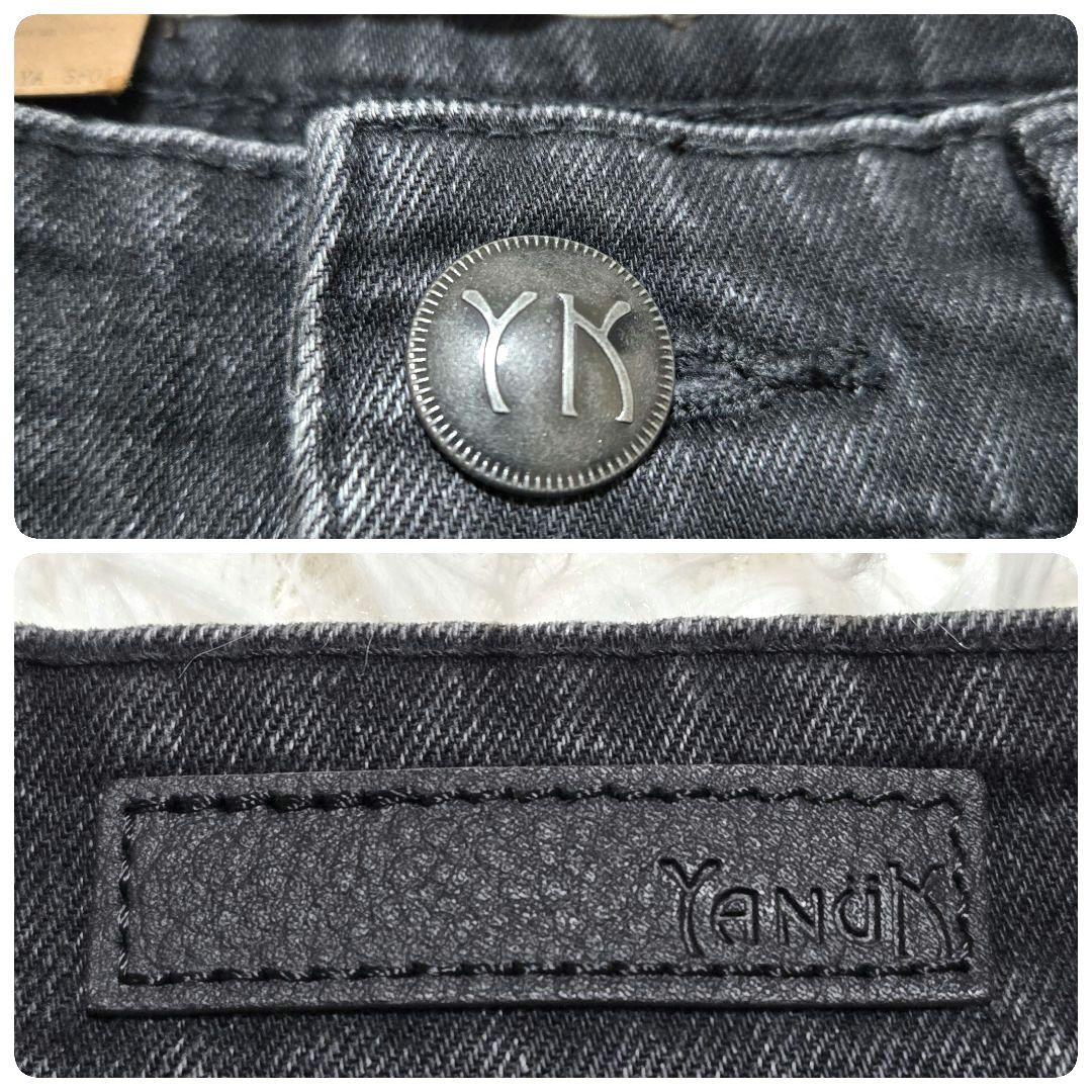 【未使用タグ付】YANUK ★ ヤヌーク フレア デニムパンツ ストレッチ 黒