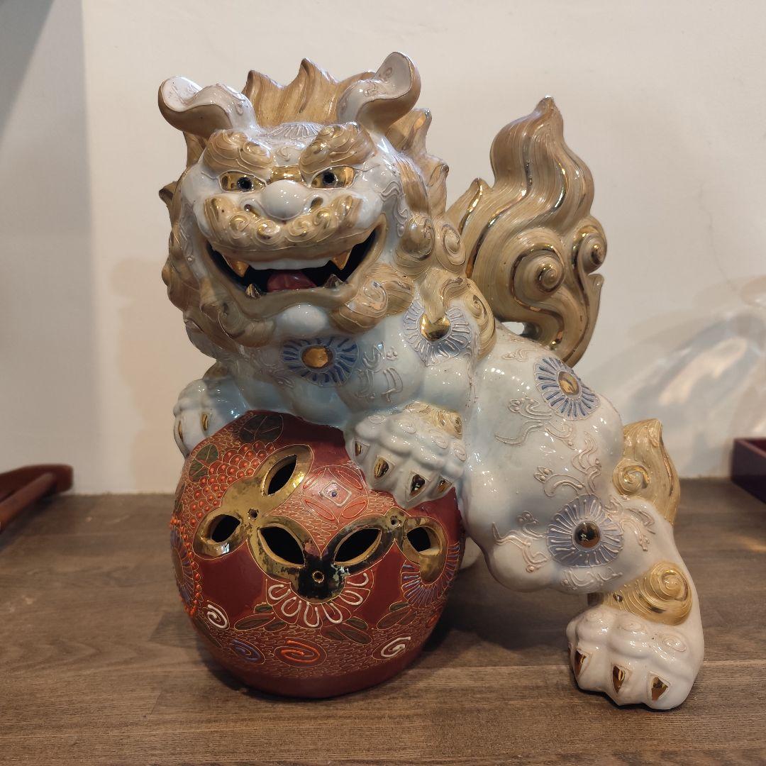 陶器製 獅子の置物