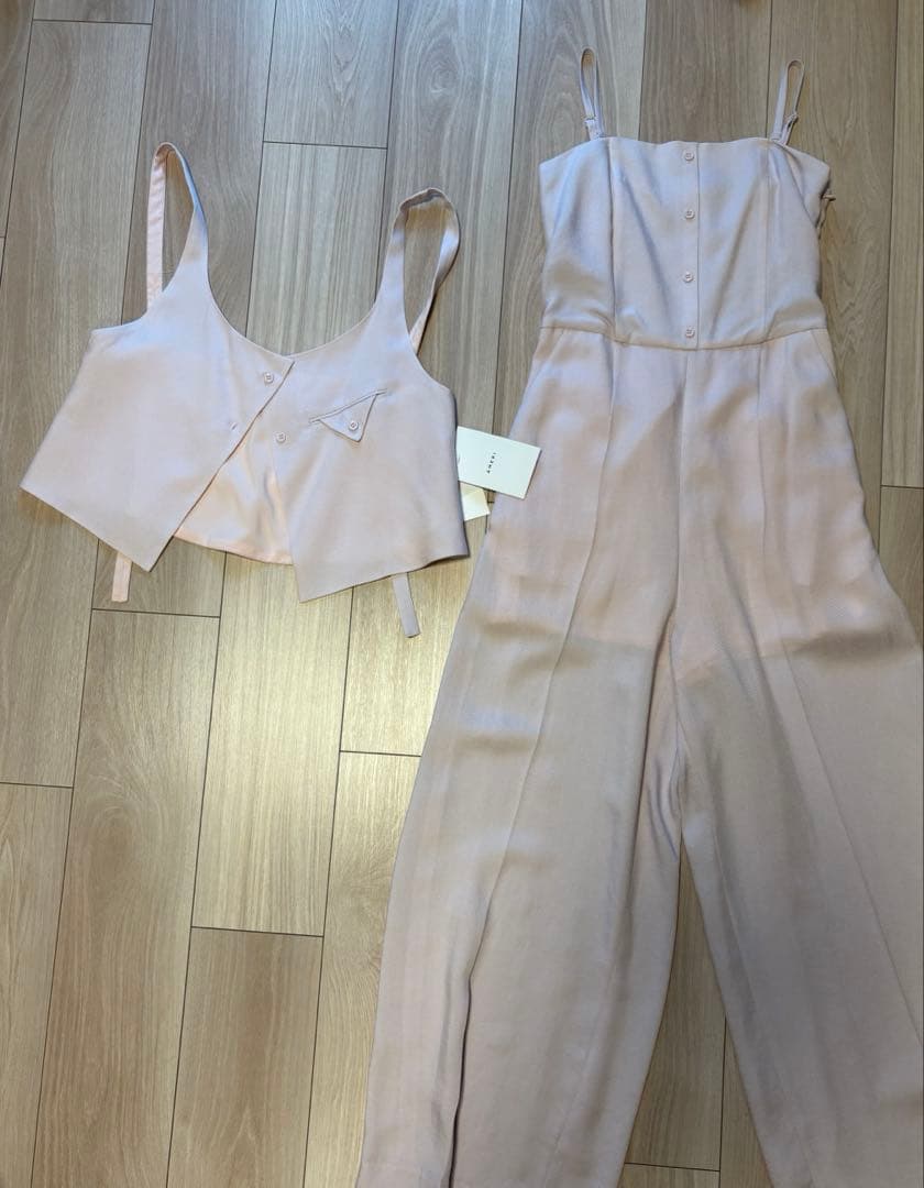 Ameri VEST SET BARE TOP ROMPERS ロンパース